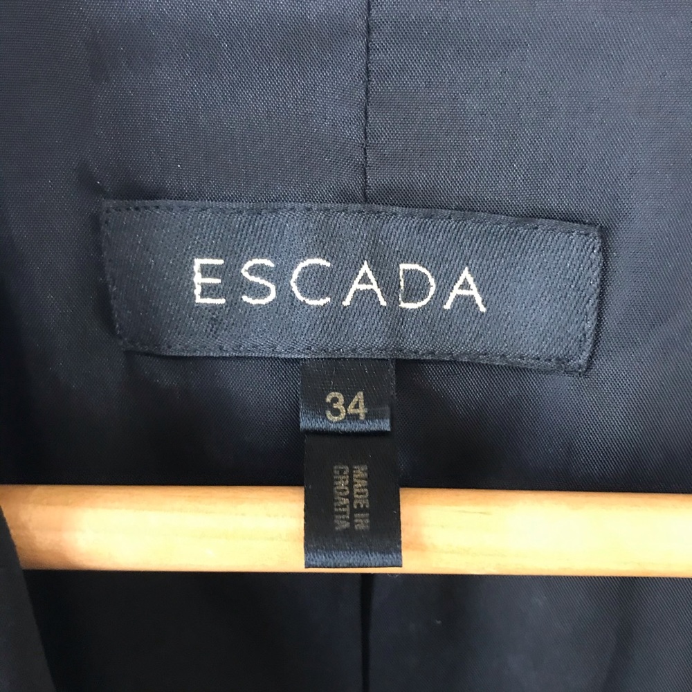 Escada Black Wool 3 Button Blazer Jacket - image 3